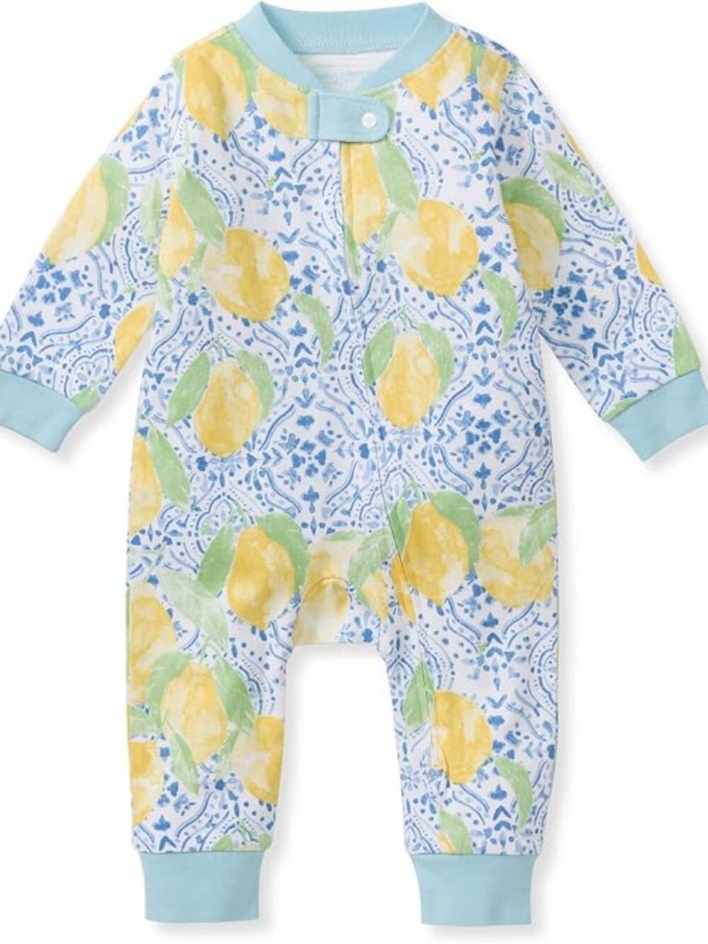 Burt's Bees Baby Girls' Organic Cotton, Sleep and Play Footed Pajamas Lemon Tile